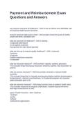 Payment and Reimbursement Exam Questions and Answers