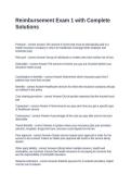 Reimbursement Exam 1 with Complete Solutions