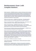 Reimbursement -Exam 1 with Complete Solutions
