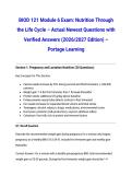 BIOD 121 Module 6 Exam&colon; Nutrition Through the Life Cycle &ndash; Actual Newest Questions with Verified Answers &lpar;2026&sol;2027 Edition&rpar; &ndash; Portage Learning