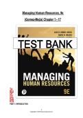 Managing Human Resources&comma; 9th Edition - Gomez-Mejia Test Bank - &lpar;Chapters 1 - 17&rpar;