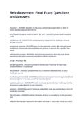 Reimbursement Final Exam Questions and Answers