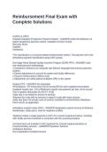 Reimbursement Final Exam with Complete Solutions
