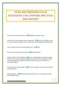 NURS 1020 MIDTERM EXAM QUESTIONS AND ANSWERS 100&percnt; PASS 2026 EDITION