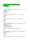 INMT Exam 1 Questions with Solutions