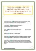 NURS 5366-MODULE 1- PRIN OF RESEARCH IN NURSING&period; EXAM QUESTIONS AND ANSWERS 100&percnt; PASS 2026 EDITION