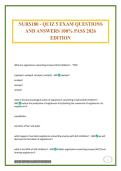 NURS180 - QUIZ 5 EXAM QUESTIONS AND ANSWERS 100&percnt; PASS 2026 EDITION