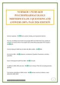 NURS6630 &sol;&sol;&sol;NURS 6630 PSYCHOPHARMACOLOGY MIDTERM EXAM 2 QUESTIONS AND ANSWERS 100&percnt; PASS 2026 EDITION