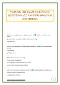 NURSING 1020 EXAM 1 &lpar;CLEMSON&rpar; QUESTIONS AND ANSWERS 100&percnt; PASS 2026 EDITION
