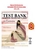 Test Bank for Maternal Child Nursing Care Canada 3rd Ed &vert; Keenan Lindsay &vert; Ch 1-55 &vert; MCQ & Answers