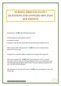 NURSING PROCESS EXAM 3 QUESTIONS AND ANSWERS 100&percnt; PASS 2026 EDITION