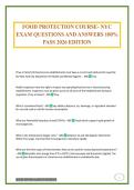 FOOD PROTECTION COURSE- NYC EXAM QUESTIONS AND ANSWERS 100&percnt; PASS 2026 EDITION
