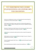 NYC FOOD PROTECTION COURSE EXAM QUESTIONS AND ANSWERS 100&percnt; PASS 2026 EDITION