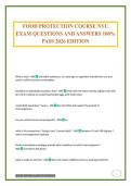 FOOD PROTECTION COURSE NYC EXAM QUESTIONS AND ANSWERS 100&percnt; PASS 2026 EDITION