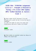 NURS 5366 &sol; NURS5366 Assignments 1&comma;2&comma;3&comma;4 & 5 &ndash; Principles of Research in Nursing &vert; UTA &lpar;Latest 2026 Update&rpar; 100&percnt; Verified Questions & Answers &vert; Grade A
