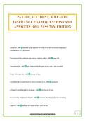 PA LIFE&comma; ACCIDENT&comma; & HEALTH INSURANCE EXAM QUESTIONS AND ANSWERS 100&percnt; PASS 2026 EDITION