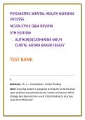 Psychiatric Mental Health Nursing Test Bank 2026 &vert; Clinical Judgement Practice &vert; Curtis & Fegley &vert; NCLEX-Style Questions for Mental Health Nursing Exams