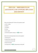 PHYS 261 &ndash; MIDTERM EXAM QUESTIONS AND ANSWERS 100&percnt; PASS 2026 EDITION
