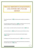 PHYS 261 Exam Package Deal Questions and Verified Answers 2026