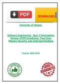 SEG 4145 Software Engineering - Quiz 3 Participation Review&colon; RTOS Scheduling&comma; TrustZone Memory Security&comma; and Interrupt Handling