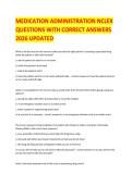 MEDICATION ADMINISTRATION NCLEX  QUESTIONS WITH CORRECT ANSWERS  2026 UPDATED