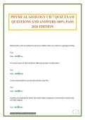 PHYSICAL GEOLOGY CH 7 QUIZ EXAM QUESTIONS AND ANSWERS 100&percnt; PASS 2026 EDITION