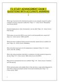 IT2 STUDY ADVANCEMENT EXAM &excl;&excl; QUESTIONS WITH ACCURATE ANSWERS 