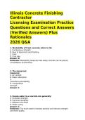 Illinois Concrete Finishing Contractor Licensing Exam &mdash; Complete Practice Test Bank 2026 &vert; Verified Questions&comma; Correct Answers & Rationales