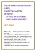 Psychiatric Mental Health Nursing Test Bank 2026 &vert; Clinical Judgement NCLEX-Style Questions &vert; Curtis & Fegley Psychiatric Mental Health Nursing Test Bank