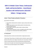 BIOD 121 Module 5 Exam&colon; Fitness&comma; Cardiovascular Health&comma; and Exercise Nutrition &ndash; Actual Newest Questions with Verified Answers &lpar;2026&sol;2027 Edition&rpar; &ndash; Portage Learning