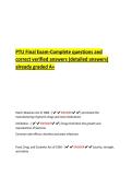 PTU Final Exam-Complete questions and  correct verified answers &lpar;detailed answers&rpar;  already graded A&plus; 