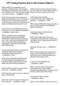 CPT Coding Practice Quiz 5 with Answers Rated A