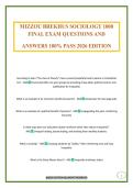MIZZOU BREKHUS SOCIOLOGY 1000 FINAL EXAM QUESTIONS AND ANSWERS 100&percnt; PASS 2026 EDITION