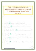 WGU C715 ORGANIZATIONAL BEHAVIOR FINAL EXAM QUESTIONS AND ANSWERS 100&percnt; PASS 2026 EDITION