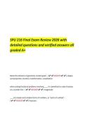 SPU 216 Final Exam Review 2026 with  detailed questions and verified answers all  graded A&plus; 