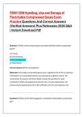 FDNY G98 Handling&comma; Use and Storage of Flammable Compressed Gases Exam Practice Questions And Correct Answers &lpar;Verified Answers&rpar; Plus Rationales 2026 Q&A
