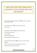 ADULT HEALTH 2 &lpar;WGU D446&rpar; EXAM QUESTIONS AND ANSWERS 100&percnt; PASS 2026 EDITION