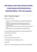 CNA Chapter 4 Exam&colon; Basic Patient Care Skills &ndash; Actual Questions with Revised Answers &lpar;2026&sol;2027 Edition&rpar; &vert; 100&percnt; Pass Guarantee