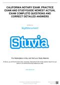 CALIFORNIA NOTARY EXAM&comma; PRACTICE EXAM AND STUDYGUIDE NEWEST ACTUAL EXAM COMPLETE QUESTIONS AND CORRECT DETAILED ANSWERS