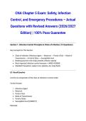 CNA Chapter 5 Exam&colon; Safety&comma; Infection Control&comma; and Emergency Procedures &ndash; Actual Questions with Revised Answers &lpar;2026&sol;2027 Edition&rpar; &vert; 100&percnt; Pass Guarantee