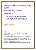 Psychiatric Mental Health Nursing Test Bank 2026 &vert; Curtis & Fegley &vert; NCLEX-Style Questions &vert; Clinical Judgement Practice for Nursing Exams