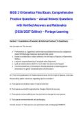 BIOD 210 Genetics Final Exam&colon; Comprehensive Practice Questions &ndash; Actual Newest Questions with Verified Answers and Rationales &lpar;2026&sol;2027 Edition&rpar; &ndash; Portage Learning