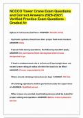 NCCCO Tower Crane Exam Questions and Correct Answers 2026-2027 &vert; Verified Practice Exam Questions - Graded A&plus;