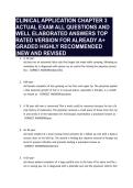CLINICAL APPLICATION CHAPTER 3 ACTUAL EXAM ALL QUESTIONS AND WELL ELABORATED ANSWERS TOP RATED VERSION FOR ALREADY A&plus; GRADED HIGHLY RECOMMENDED &vert;NEW AND REVISED