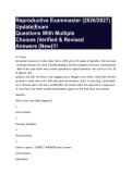 Reproductive Exammaster &lpar;2026&sol;2027&rpar; Update&vert;Exam Questions With Multiple Choices &vert;Verified & Revised Answers &lpar;New&rpar;&excl;&excl;&excl;