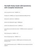 ServSafe Study Guide &lpar;100 Questions&rpar; with Complete Solutions