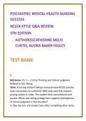  Psychiatric Mental Health Nursing Test Bank 2026 &vert; Clinical Judgement Practice &vert; Curtis & Fegley NCLEX-Style Questions &vert; Nursing Test Bank