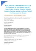 WGU D116 ADVANCED PHARMACOLOGY FINAL EXAM ACTUAL EXAM 2026&sol;2027 Latest Version OA & PA &vert; Q&A Just Released Complete Questions and Answers Expert Verified Pass Guaranteed - A&plus; Graded