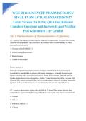 WGU D116 ADVANCED PHARMACOLOGY FINAL EXAM ACTUAL EXAM 2026&sol;2027 Latest Version OA & PA &vert; Q&A Just Released Complete Questions and Answers Expert Verified Pass Guaranteed - A&plus; Graded