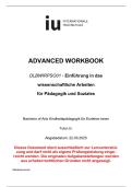 Einf&uuml;hrung in das wissenschaftliche Arbeiten f&uuml;r P&auml;dagogik und Soziales DLBWIRPSO01 &lpar;Note 1&comma;0&rpar;